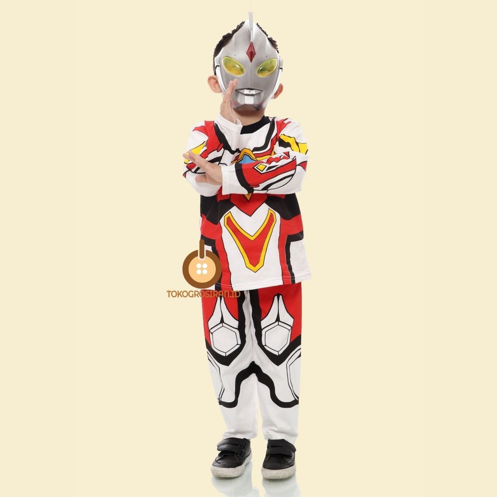 TOKOGROSIRAN.ID - SETELAN ANAK KOSTUM LAKI-LAKI ULTRAMAN 2-7 THN GRATIS TOPENG ULTRAMAN