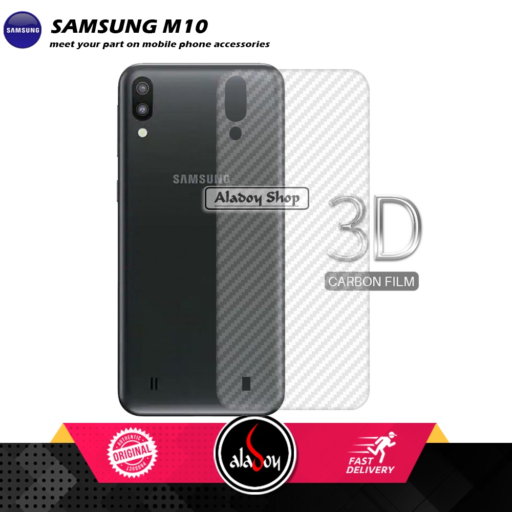 PAKET 3 IN1 Tempered Glass Layar Samsung M10 Free Tempered Glass Camera dan Skin Carbon