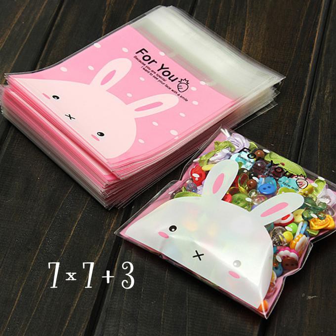 

Plastik Lucu Pembungkus Roti Cookies Permen Suvenir Craft Pink Rabbit