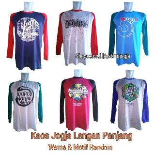  kaos jogja lengan panjang  kaos  souvenir raglan 