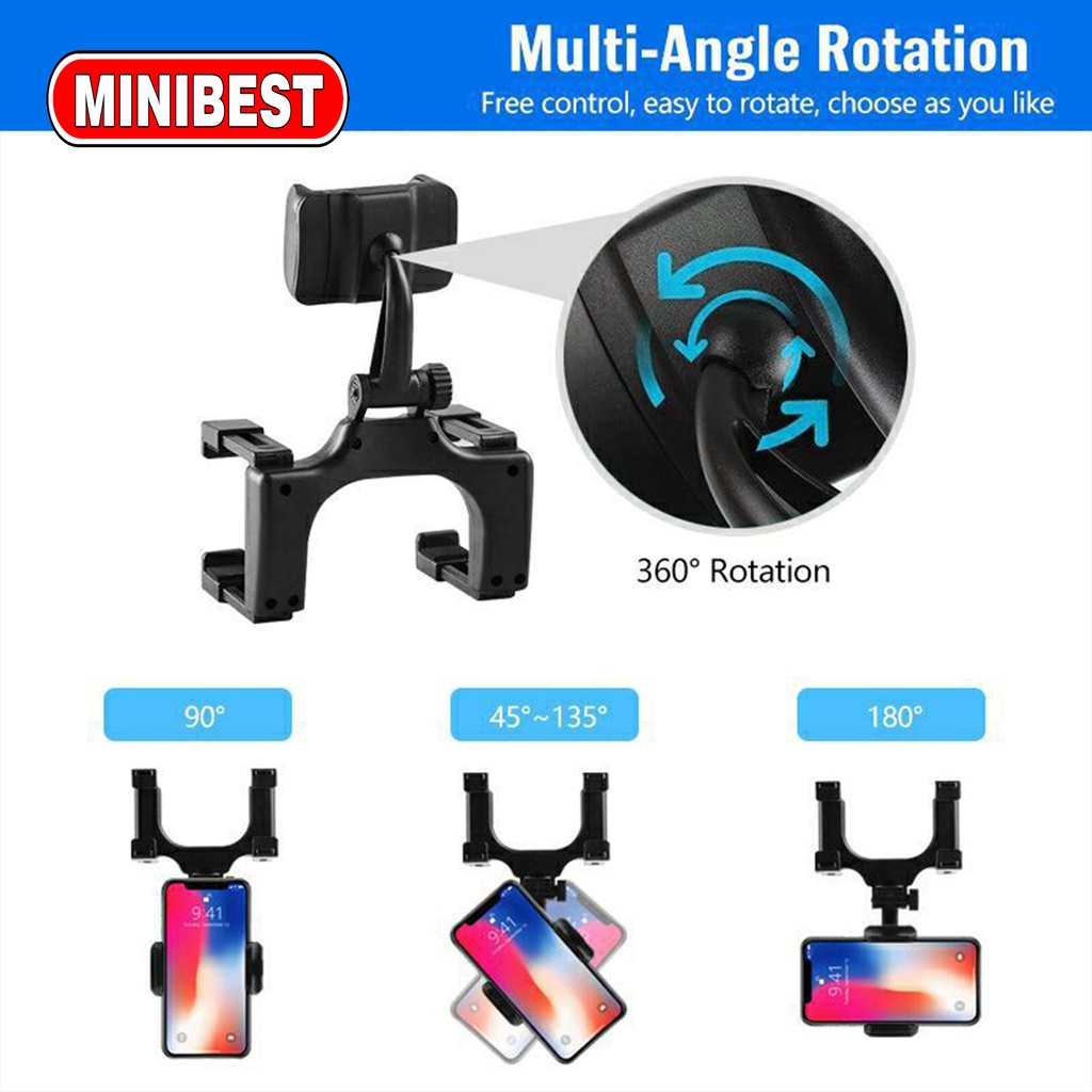 [ TERLARIS ] Holder Hp Spion Tengah Mobil Model Cengkram Car Holder Rear View Holder Hp