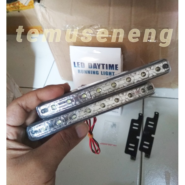 2Pcs Putih Lampu Mobil Drl 8 Led Depan Kota Senja Kabut Terang Lux - Putih