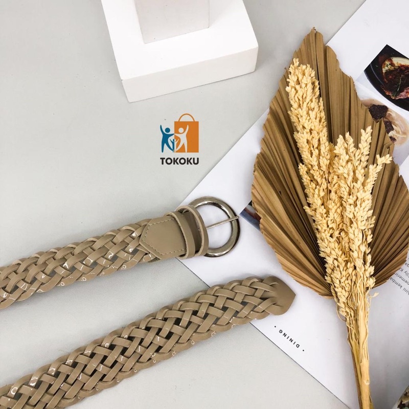 Ikat Pinggang Kepang Waist Belt Kepang Fashion Sabuk Fashion Wanita Sabuk Kasual Kantor Office Casual Belt