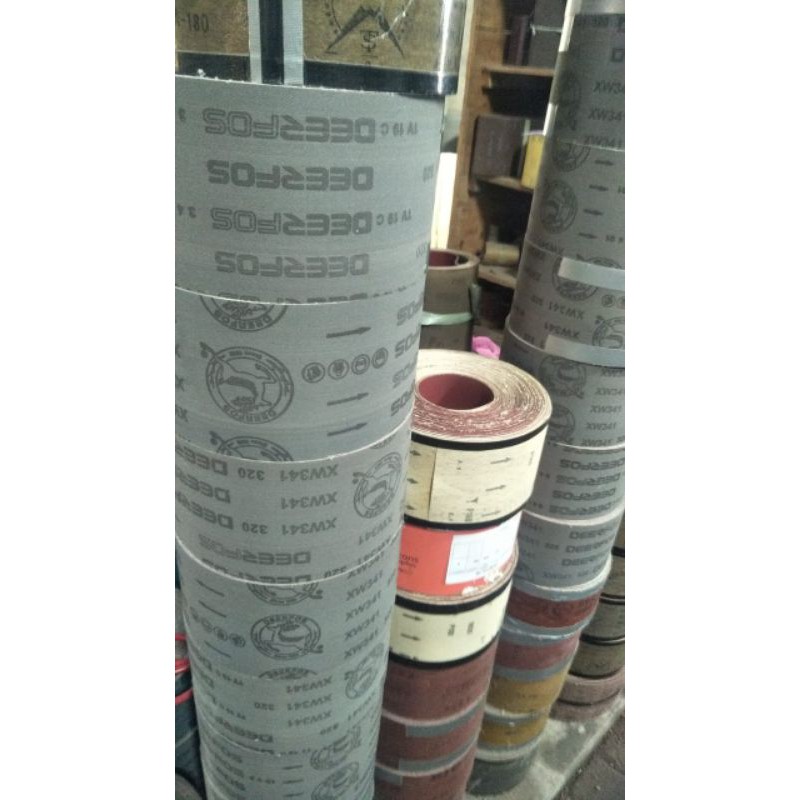 amplas roll kain kaku dan lentur merk deerfos no 150 320 400 600 amplas kaku dan lentur amplas