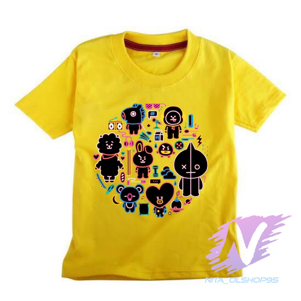 kaos animasi bts baju kaos anak kartun bts