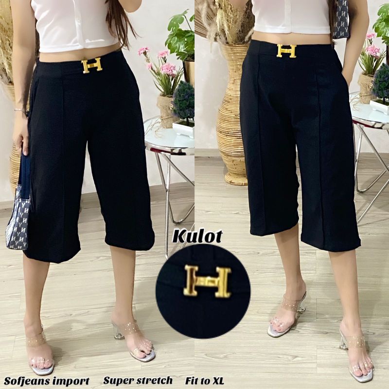 Kulot 7/8 Bahan Soft Jeans Stretch Import