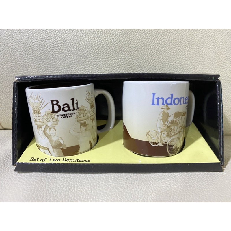 Starbucks Cangkir Mug Gelas Starbucks Demitasse Set 2 Bali Indonesia 3 oz