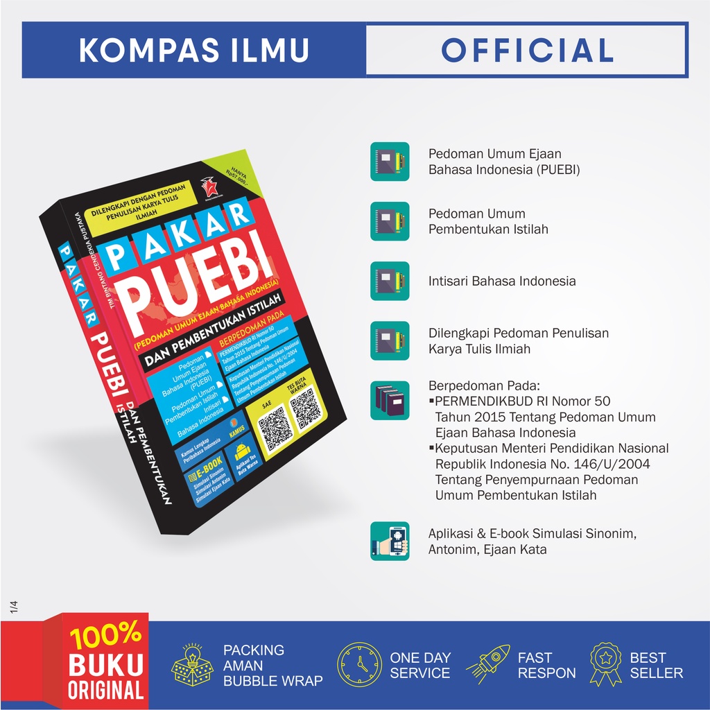 Kompas Ilmu Buku Pakar Puebi (Pedoman Umum Ejaan Bahasa Indonesia) Dan Pembentukan Istilah
