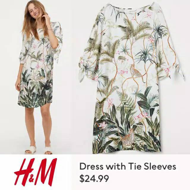 HM dress with tie sleeves