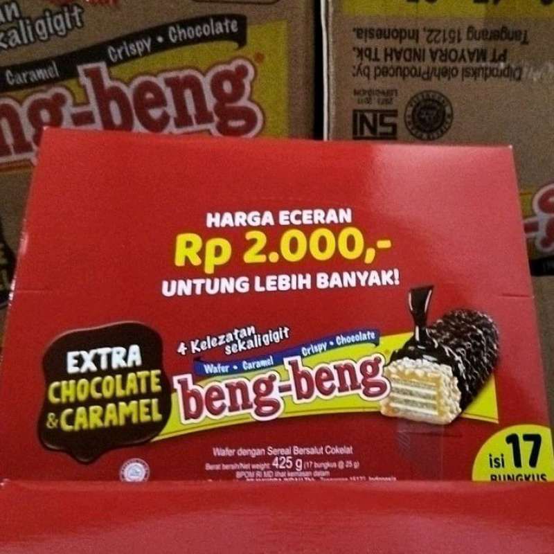 

beng beng 1 dus isi 17pcs beng beng wafer caramel 1 box