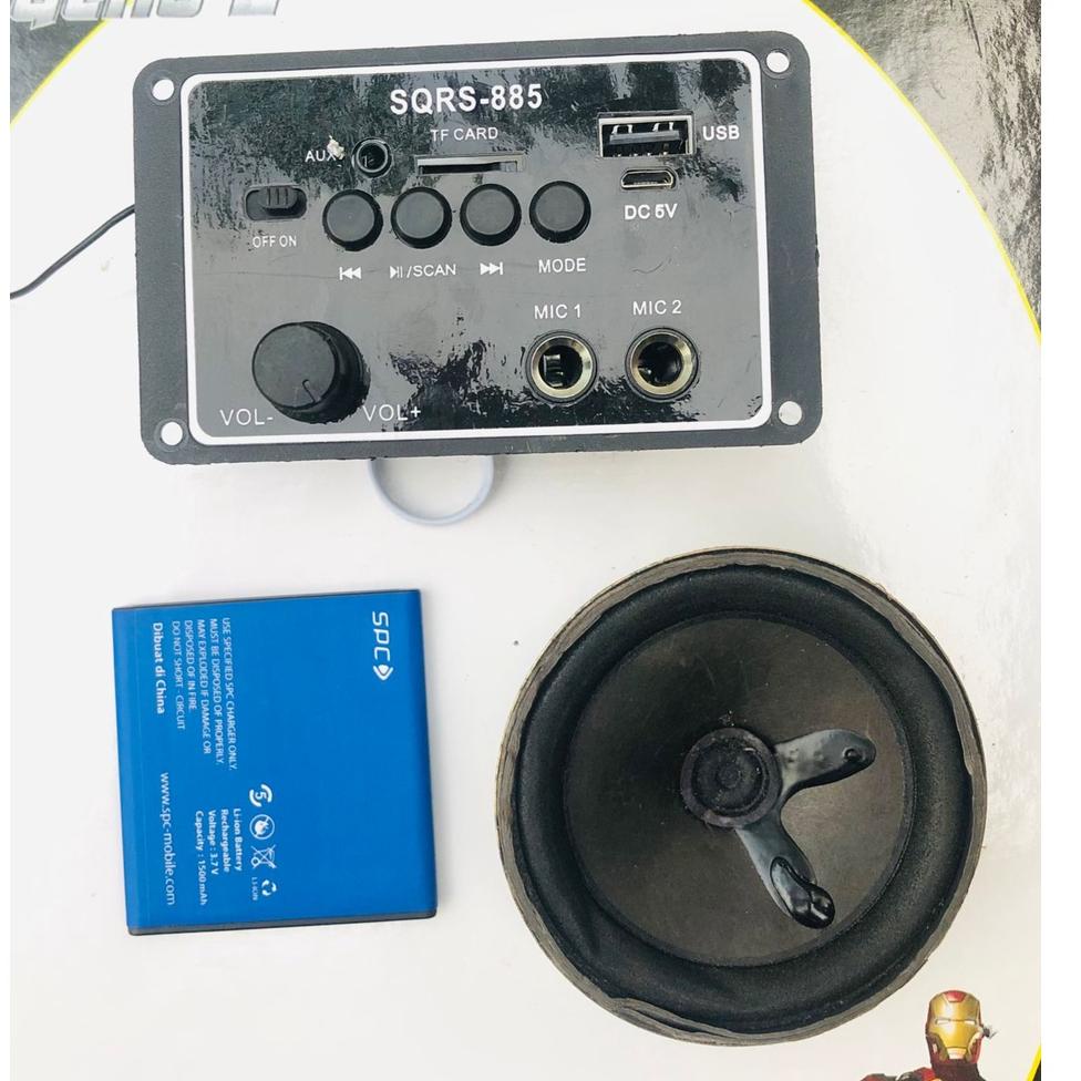 (D5Y4) ✔ DIY KIT MODUL MP3 BLUETOOTH LCD / SET MODULE MP3 BLUETOOTH MODUL+SPEAKER+BATERAI NO.5 //Produk@kami