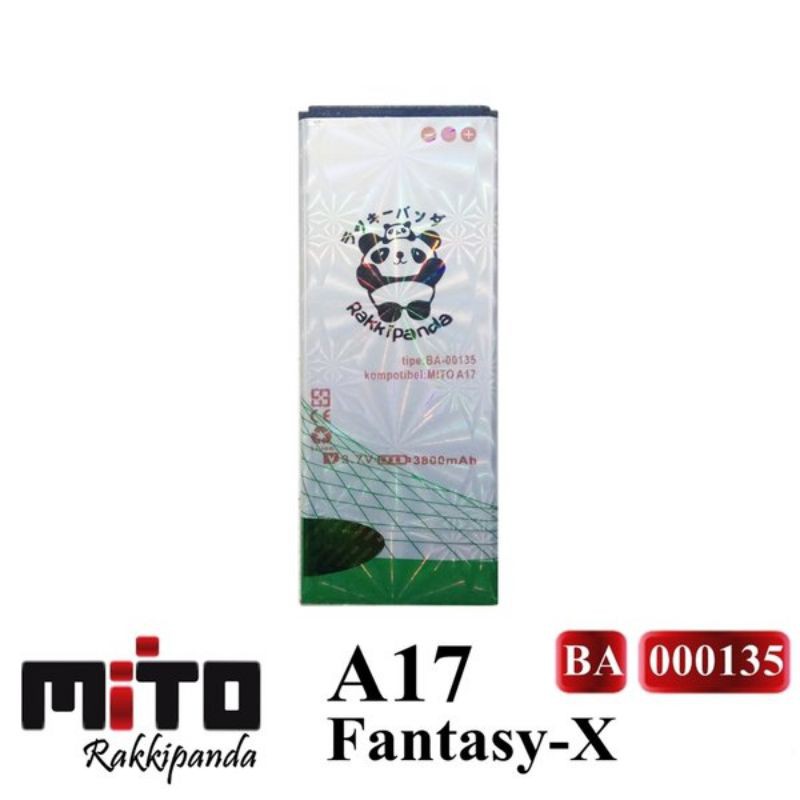 Baterai Batrei Rakkipanda double Power & Ic for Mito BA000135 A17 Fantasy X