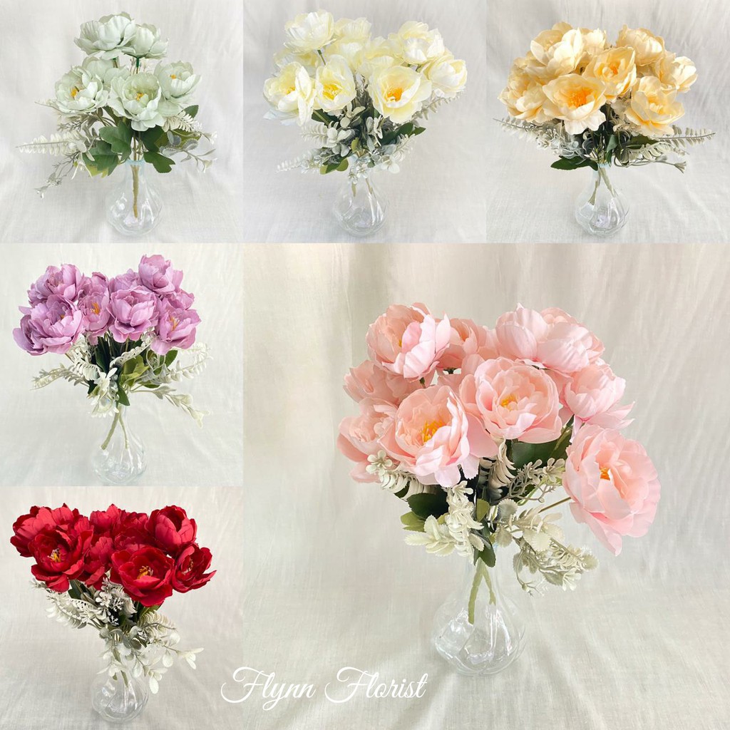 Bunga Peony Hybrida Premium (satuan) Bunga Artificial / Bunga Plastik / Bunga Dekorasi / Pernikahan