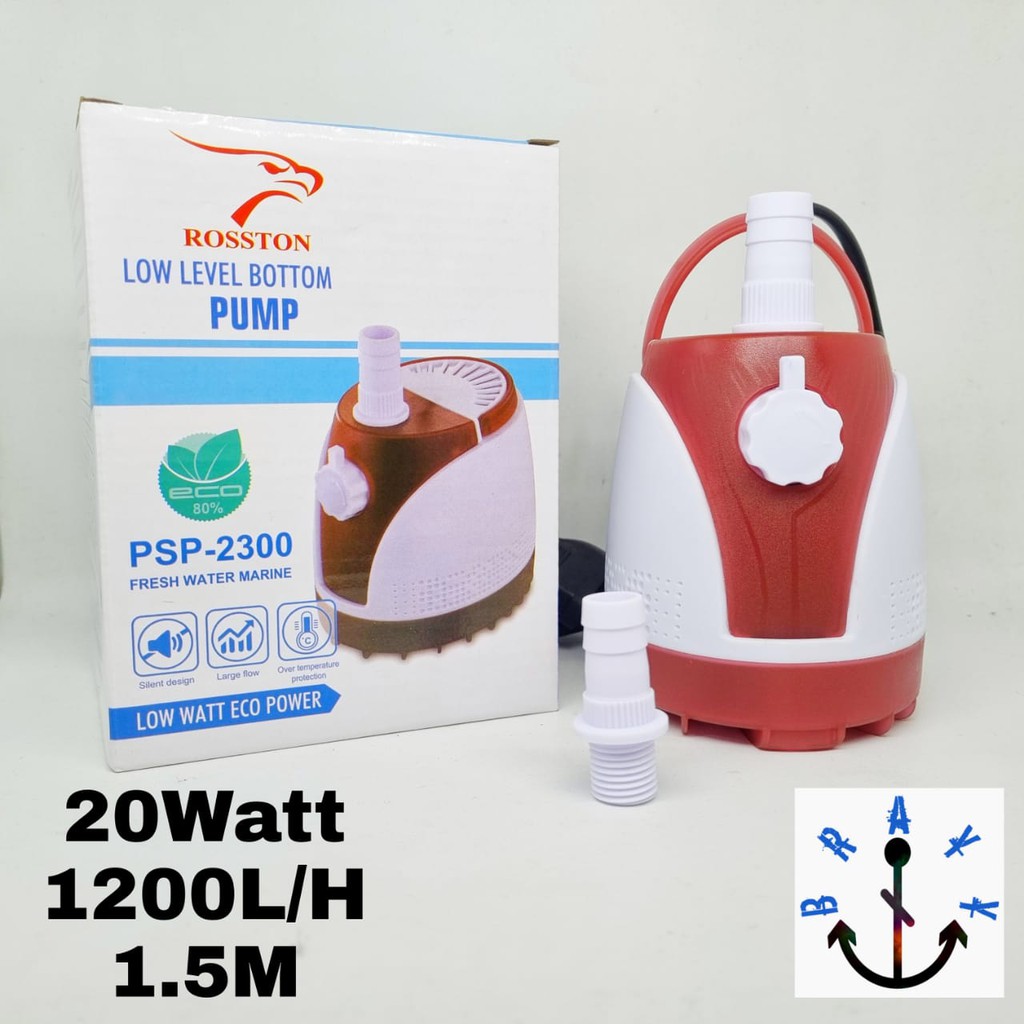 Pompa air kolam aquarium ikan hias Waterpump hemat listrik Rosston PSP 2300