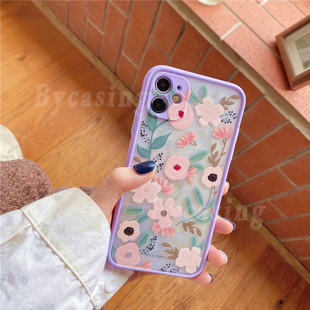 Fashion Case for iPhone 13 Pro Max iPhone 12 iPhone 11 Pro iPhone XR iPhone 6 6S iPhone 7 8 Plus iPhone XS Beatiful Garden Party Flower Embossed Rifles Paper Camera Protective Phone Cover Rixuan