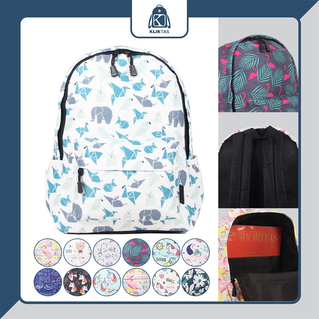 Tas ransel wanita laptop 15 inch import backpack gendong sekolah kuliah