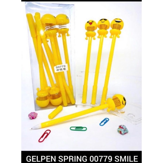 

ROYALE STATIONARY - GEL PEN SPRING / PEN GEL PER KARAKTER KARTUN EMOJI SMILE ISI 1