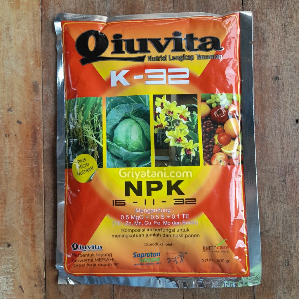 Pupuk buah Qiuvita merah K 32 500 gram