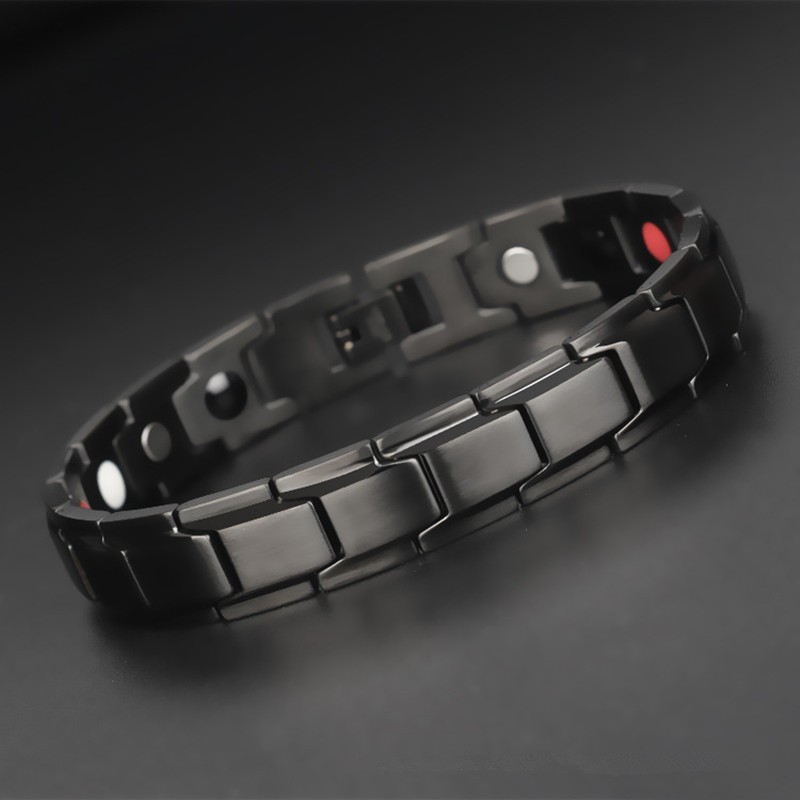 Aksesoris Fashion Pria: Gelang Kesehatan Pria Bahan Titanium Magnetic Bio Magnetik Anti-Letih