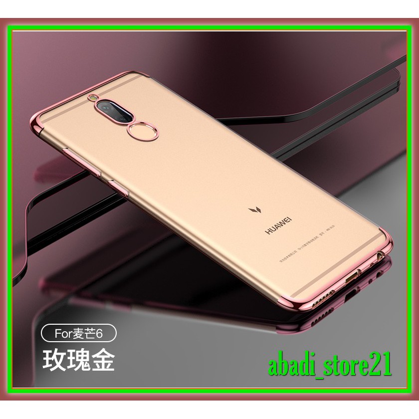 NEW KING CASING TPU PLATING Huawei Nova 2i Mate 10 Lite Transparan cover soft case hp