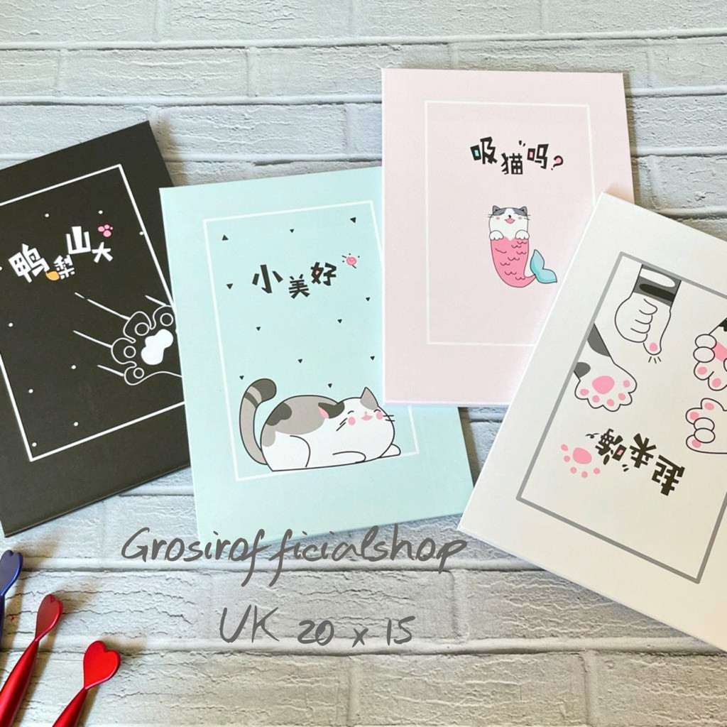 Kaca Cermin Rias Model buku Uk 20 x 15 / Cermin Lipat / Cermin Cover Lucu-KUCING MERMAID