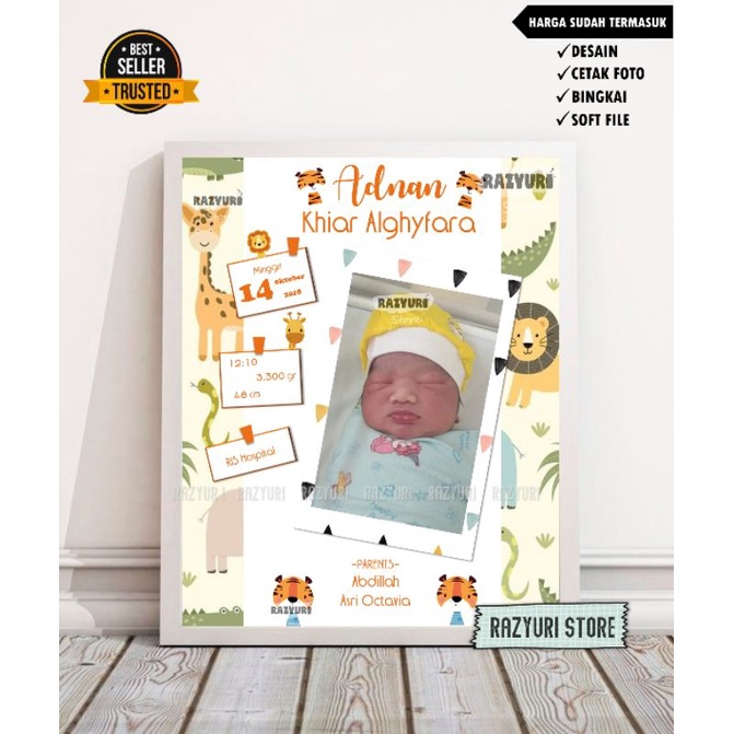 Bingkai foto kelahiran bayi/kado kelahiran unik/dll