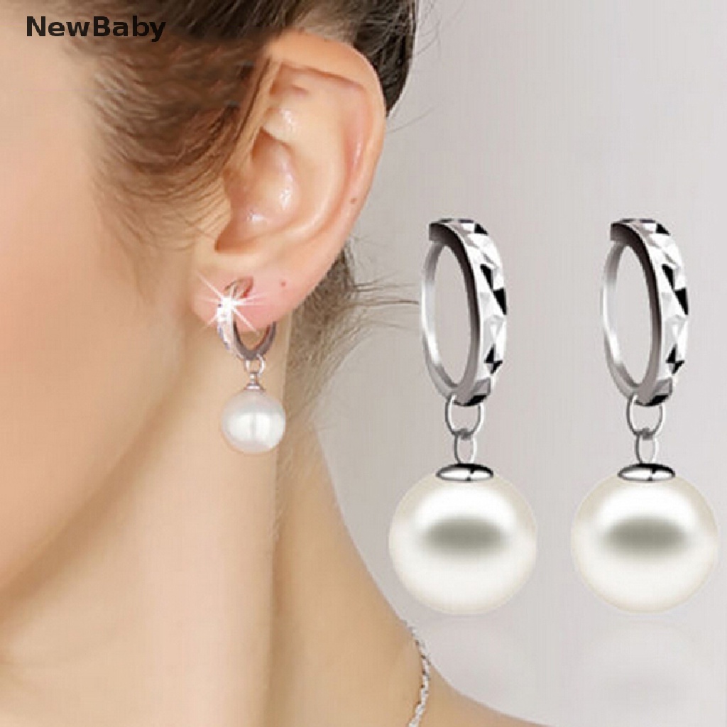 Anting stud 925 sterling Silver Hias Mutiara Air Tawar Untuk Wanita