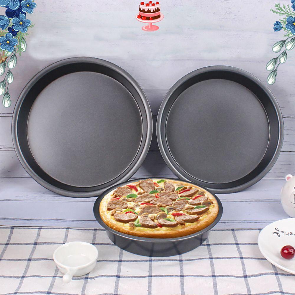 Top Pizza Pan Carbon Steel Cetakan Kue Piring Pizza Rumah &amp; Dapur