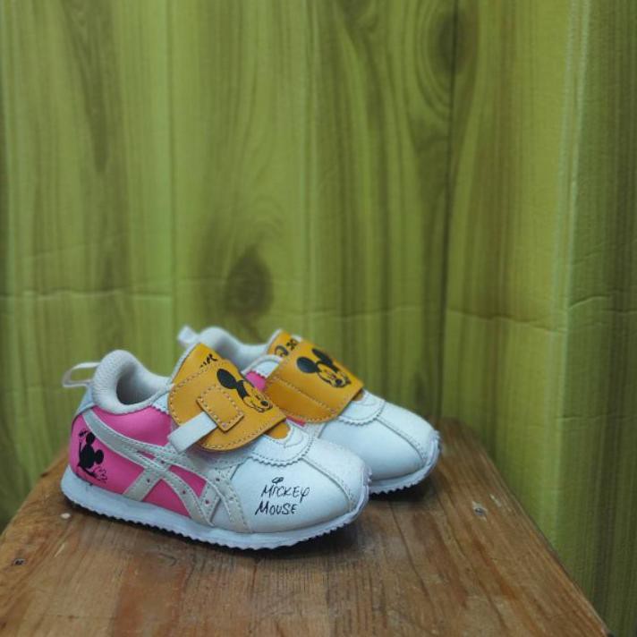 ➧ SEPATU ANAK PEREMPUAN / SEPATU UNITSUKA TIGER / SEPATU UNITSUKA MICKEY MOUSE VELCRO ♜