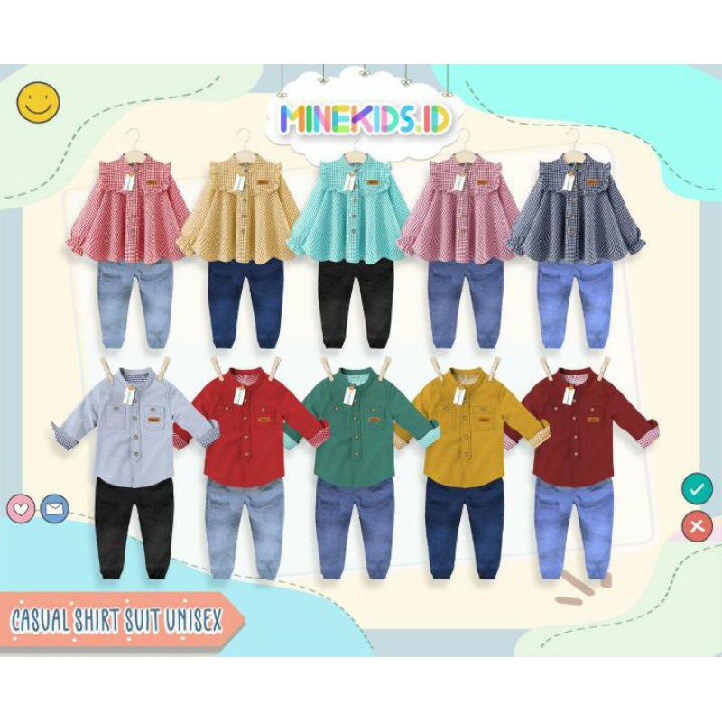 setelan anak kemeja joger 2-10th MINEKIDS.ID