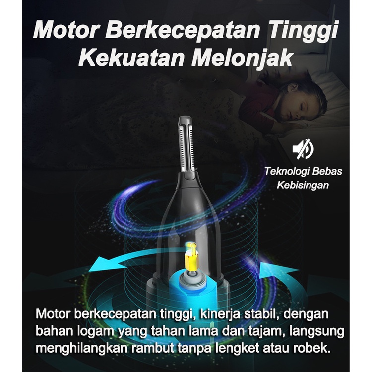 ITS Pemangkas Rambut Hidung Profesional 3In1 Original KEMEI 6631 Alat Cukur / Pencukur Kumis Jenggot Dan Bulu Hidung