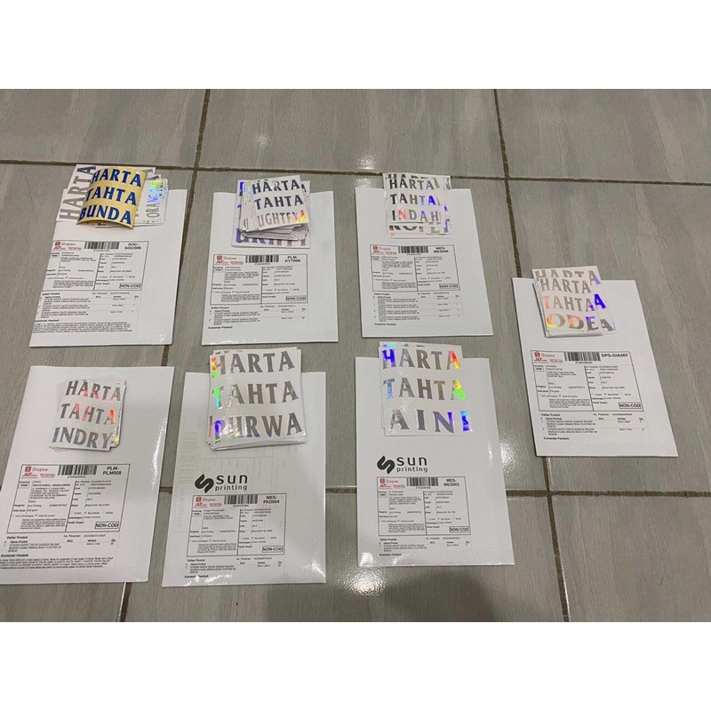 STIKER HARTA TAHTA (HARGA PALING MURAH CUMA 3RBAN) BISA CUSTOM UK 8X9CM (TAHAN AIR)-4