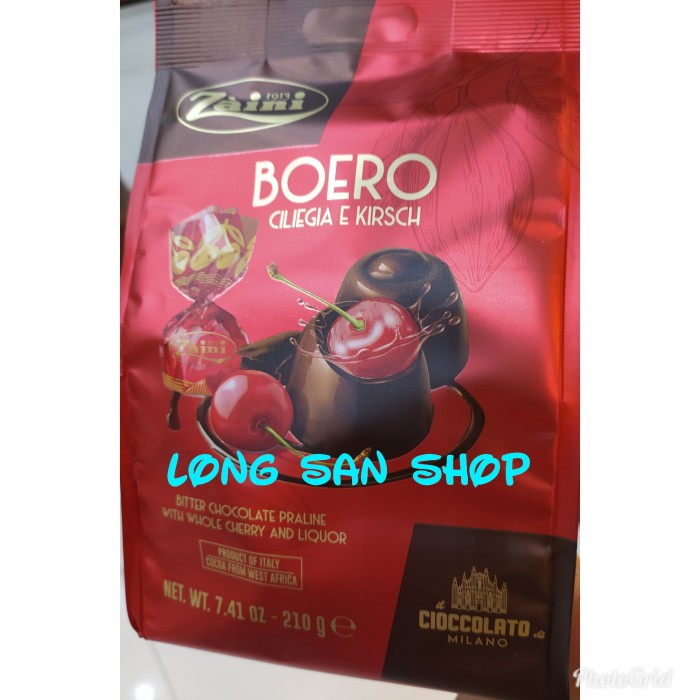 

ZAINI BOERO BITTER CHOCOLATE PRALINE CHERRY & LIQUOR - COKLAT IMPOR
