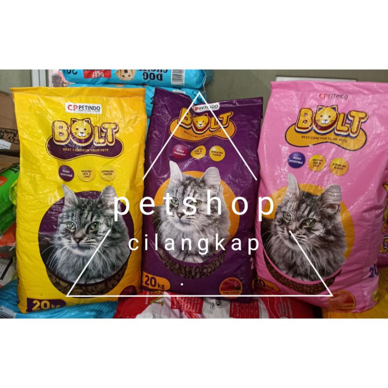 Makanan Kucing Bolt Catfood 20kg All Variant (Go-jek only) promo price makanan kucing kering bolt