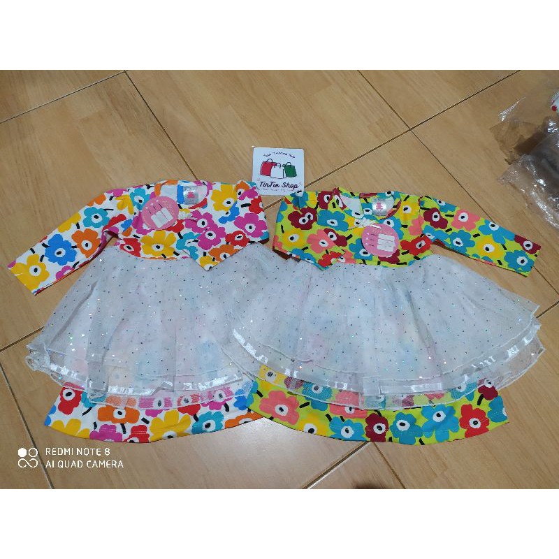 Dress Tutu Bayi Perempuan Motif Bunga