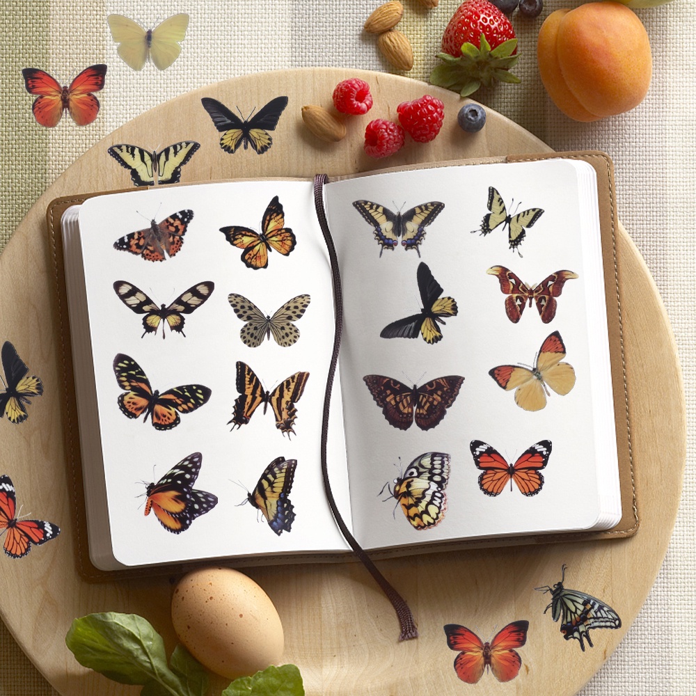 Butterfly Stiker Motif Kupu-Kupu Anti Air Untuk Dekorasi Diary DIY Butterfly