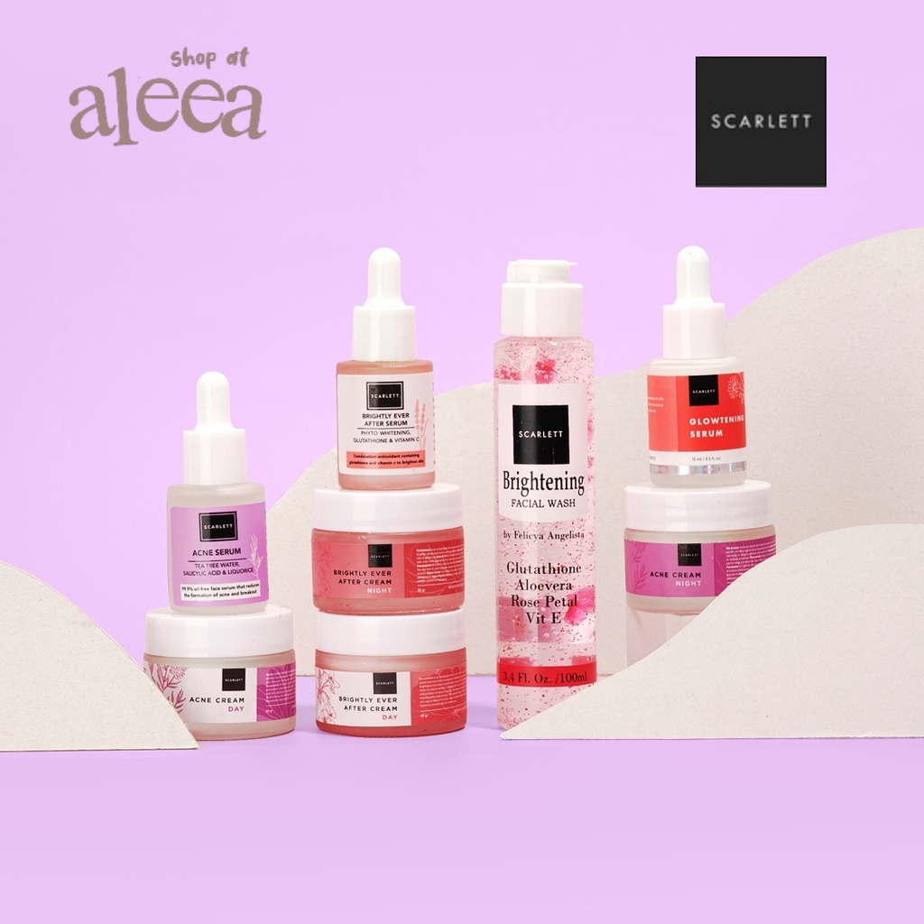 Scarlett Whitening Serum, Cream & Facial Wash - Scatlett Brighly Ever After Serum & Cream - Scarlett