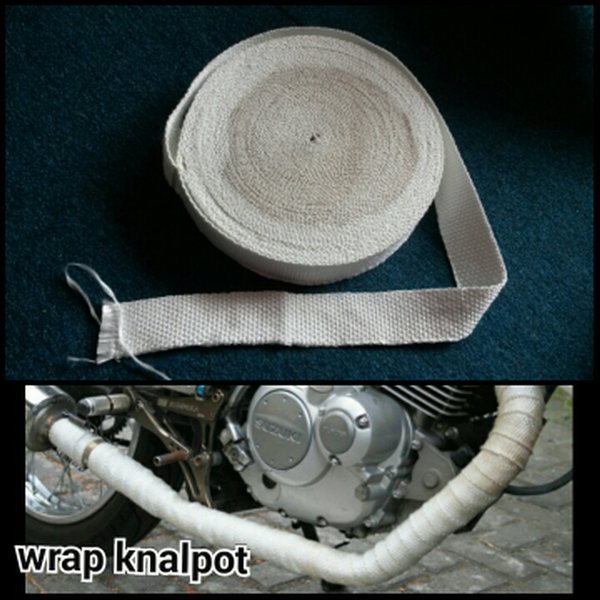 Solusi wrap knalpot / pembalut peredam panas knalpot 3 meter terbaik