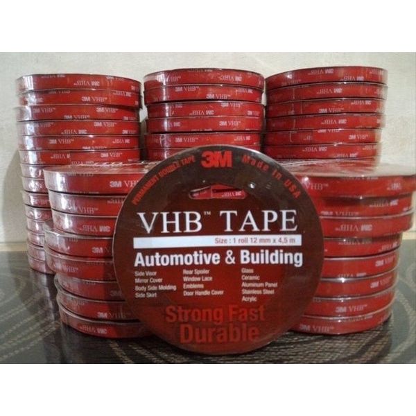 Double Tape Isolasi Bolak Balik Foam 3M VHB Merah 0.5 Inch 24mm x 4.5M Made in USA Original