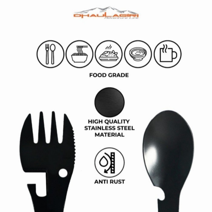 Garpu Sendok Multifungsi DH Sporksteel SS02 Dhaulagiri Camping Spoon