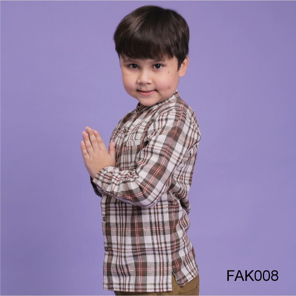 Kemeja Koko Anak Lengan Panjang Afrakids FAK008 &quot;Koko Kotak Mix Pattern&quot;