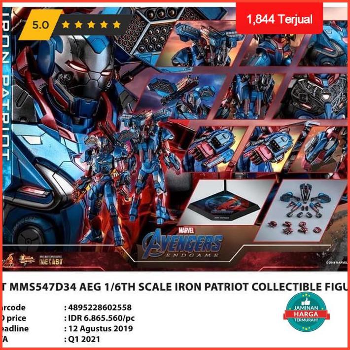 Action Figure Hot Toys Iron Patriot Free Ongkir