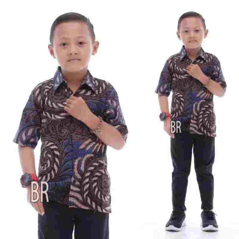 COUPEL BATIK AYAH ANAK MOTIF USER BIRU