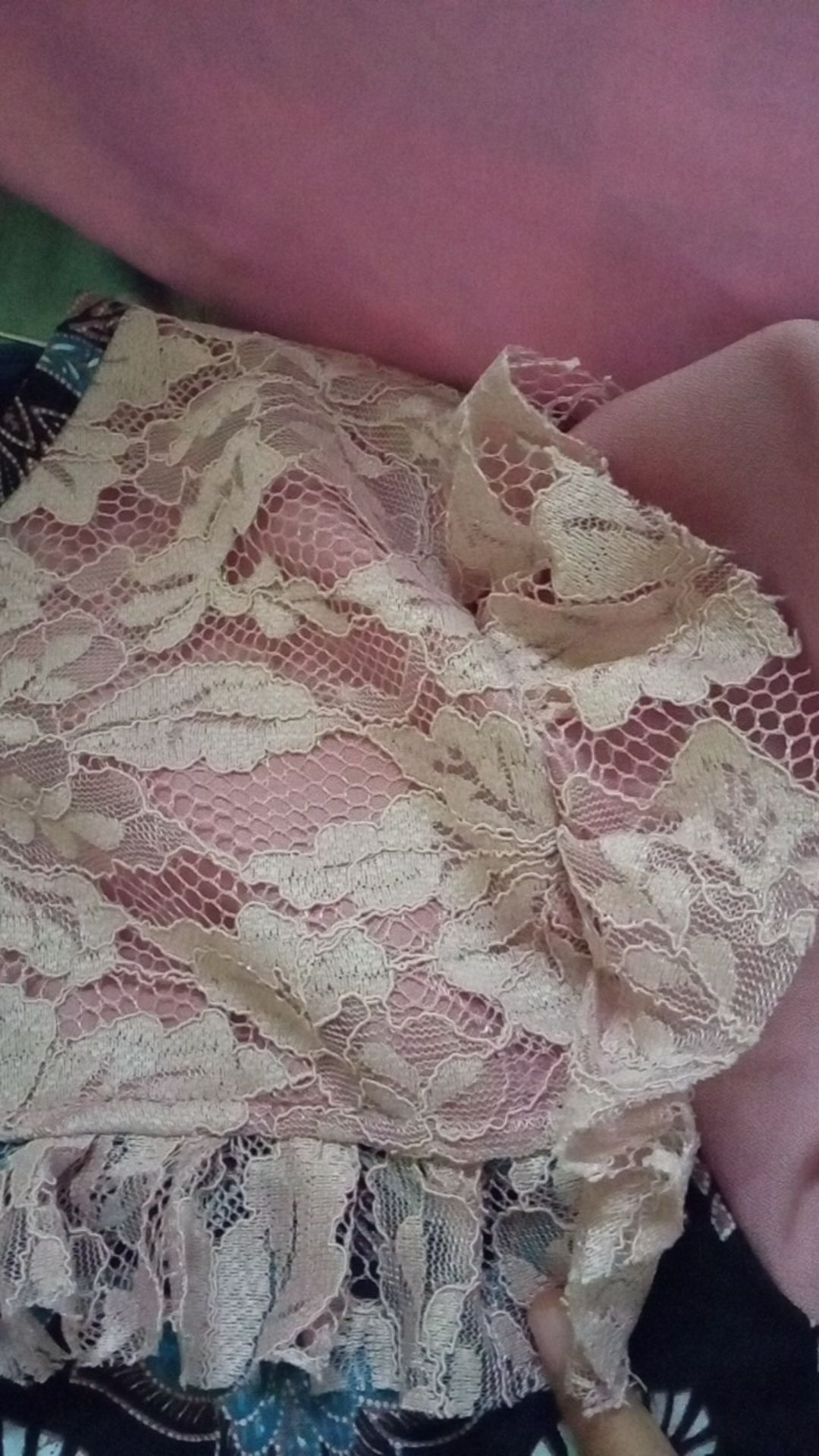 Ori Atasan Blus Batik Wanita Modern Halus Dolby Kombinasi Brokat Polos