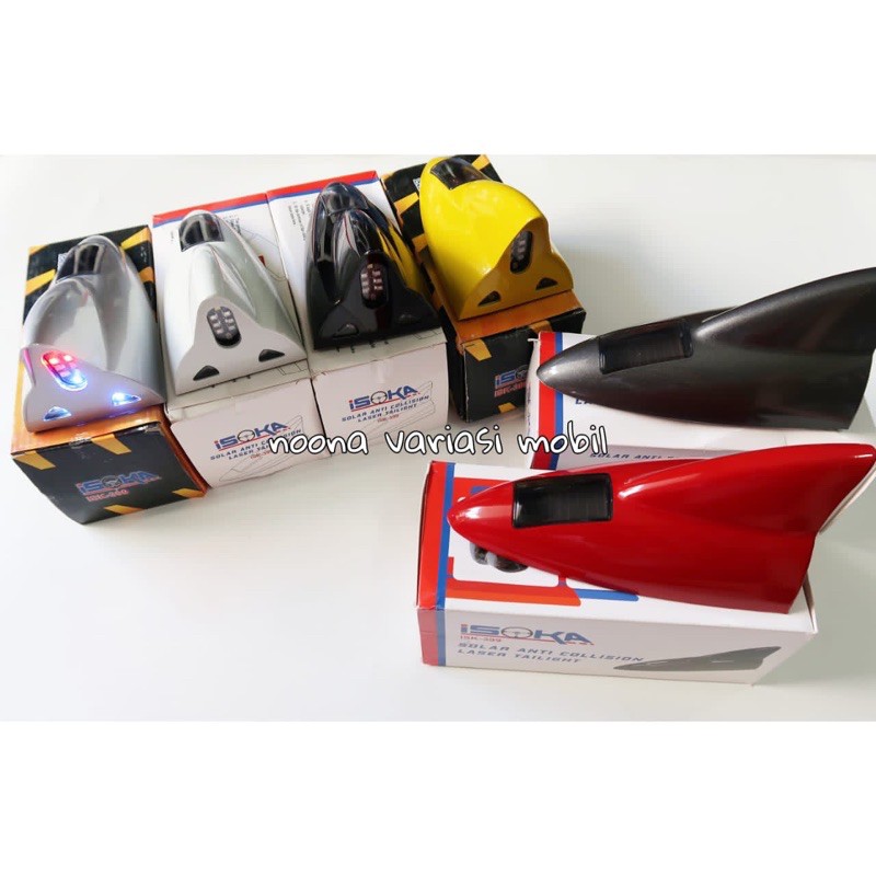 antena mobil sirip hiu LED tenaga surya matahari ukuran besar