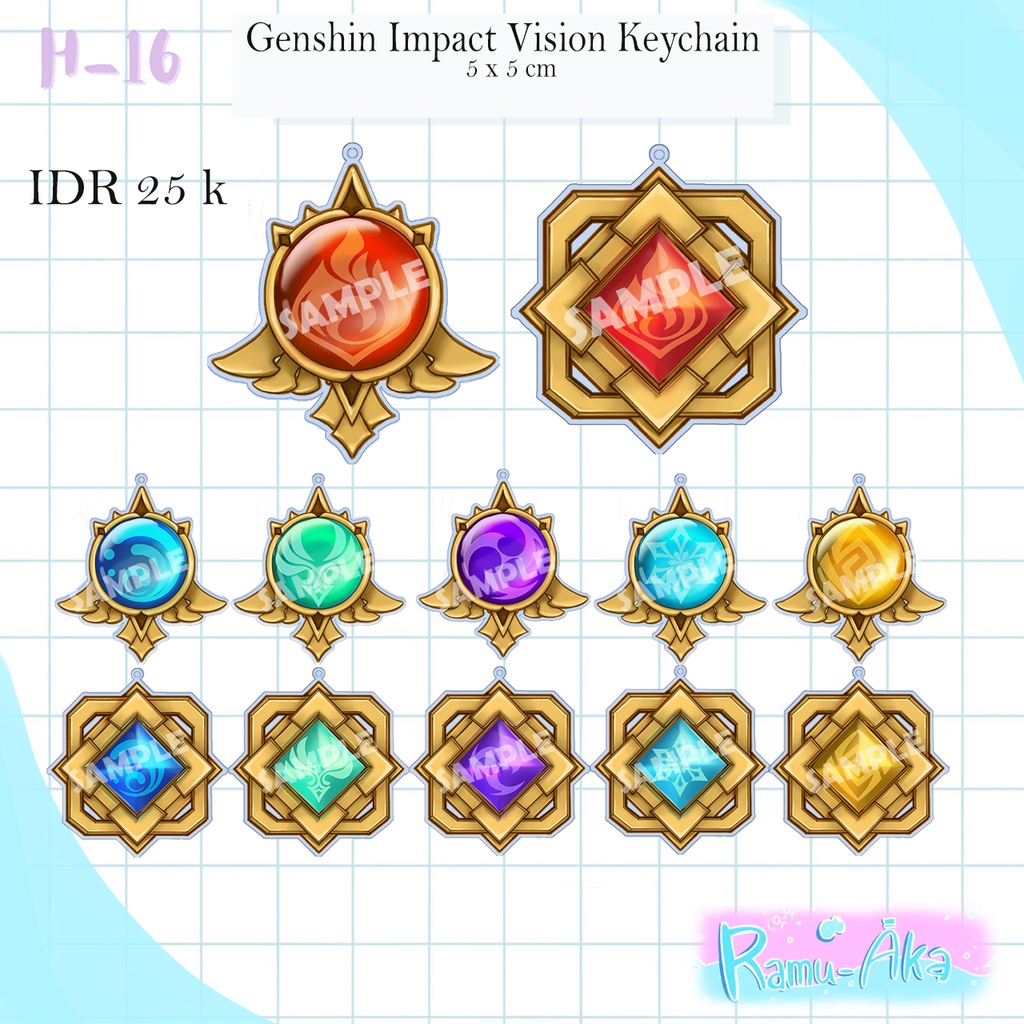 [Comivuro] Gantungan Kunci Akrilik Vision LiYue Genshin Impact