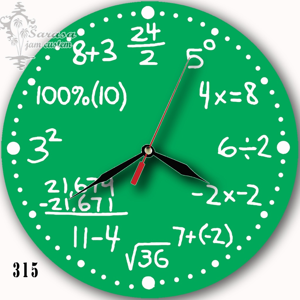 JAM DINDING CUSTOM RUMUS MATEMATIKA 315