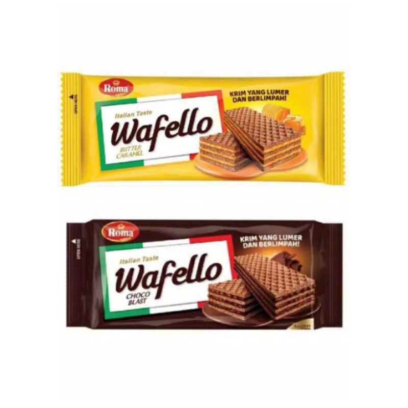 WAFER ROMA WAFELLO COKELAT / CARAMEL 130 GR