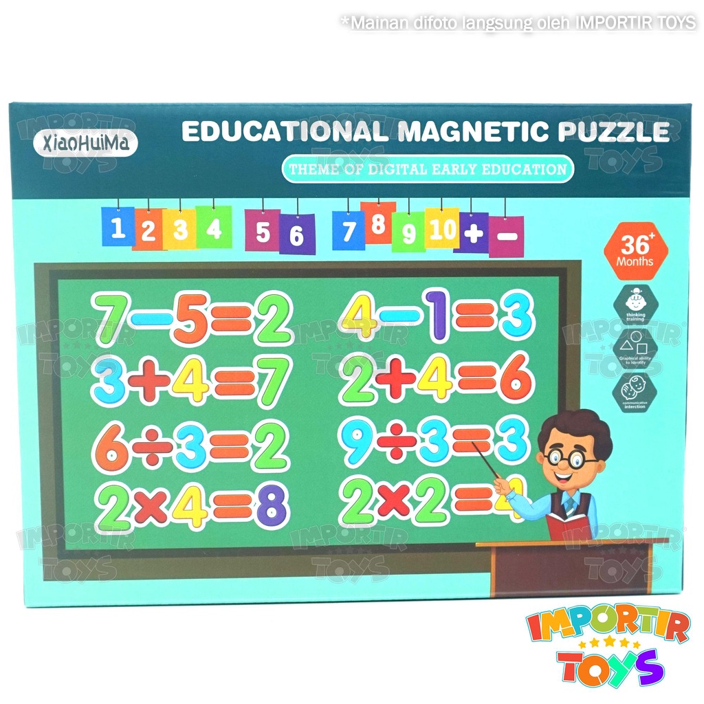 Mainan Edukasi Anak Puzzle Kayu Wooden Magnet Game Toys Kid