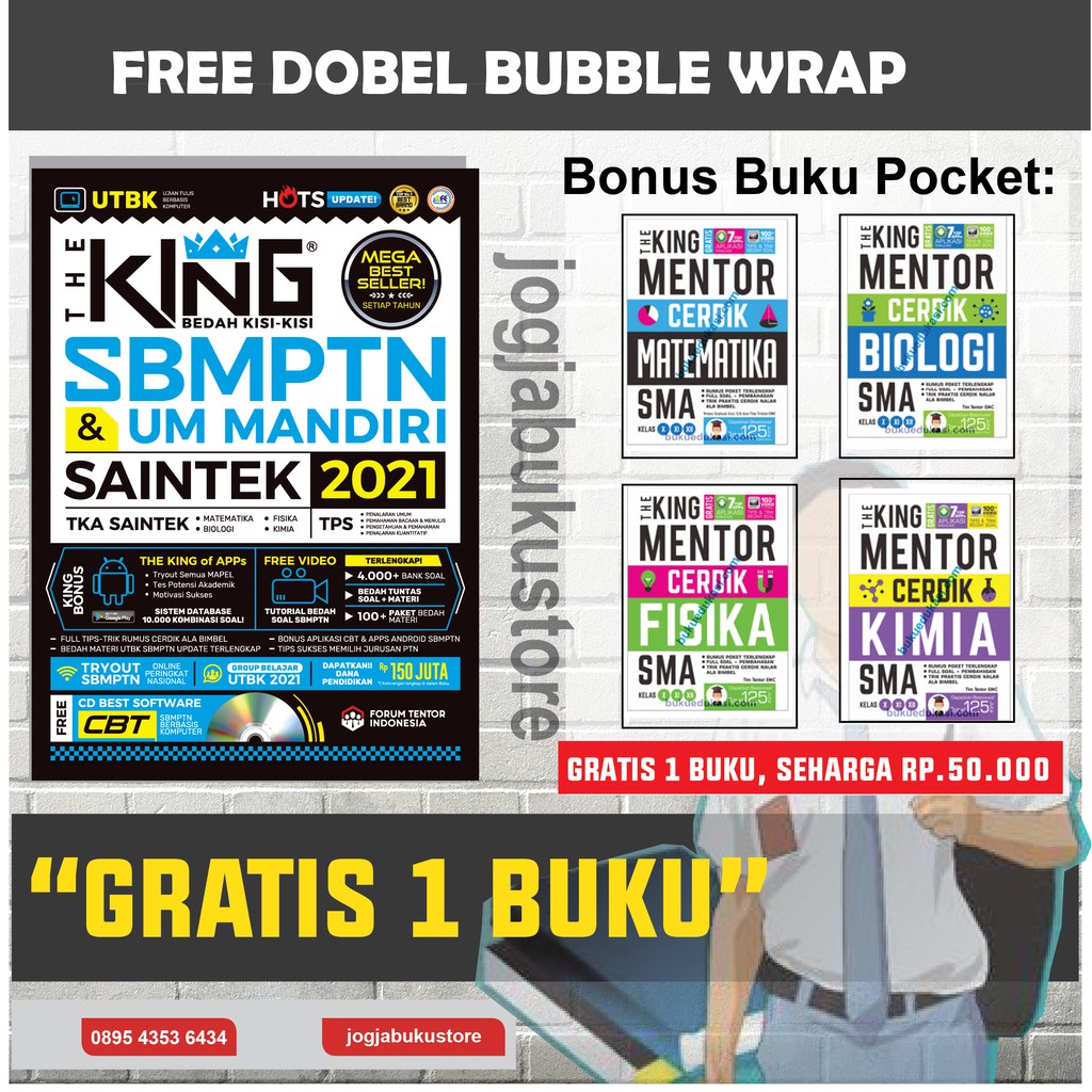 Bonus Buku Pocket Rumus Original The King Bedah Kisi Kisi Sbmptn Dan Um Mandiri Saintek 2021 Shopee Indonesia